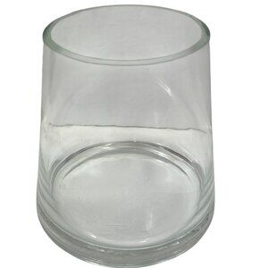 Clear Tapered Glass Vase Cylinder Shape 4.5" Height Modern Minimalist Home Décor